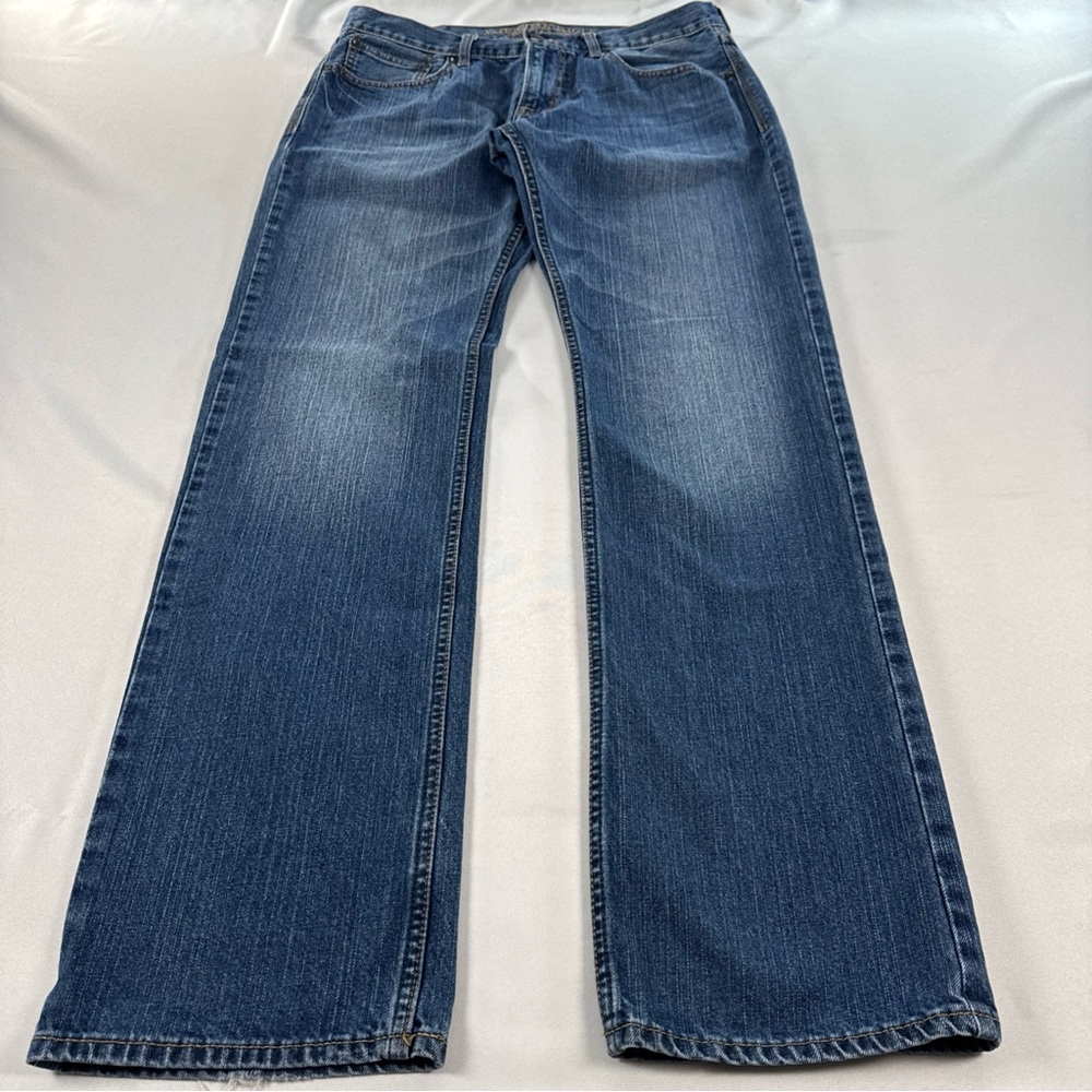 American Eagle Original Straight Jeans Fits Mens 34x33 Blue Dark Wash Leg Denim